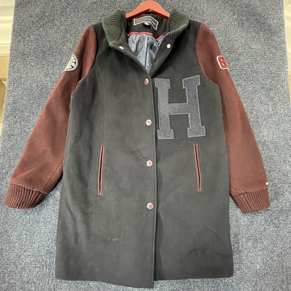 Tommy‎ Hilfiger Jacket Womens Medium Varsity Wool Letterman Patch Coat